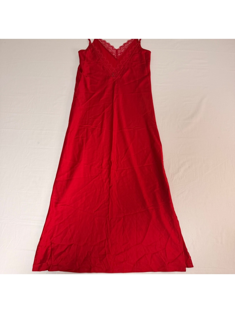 Soma Intimates Red Lace Trim Nightgown Slip Dress XS